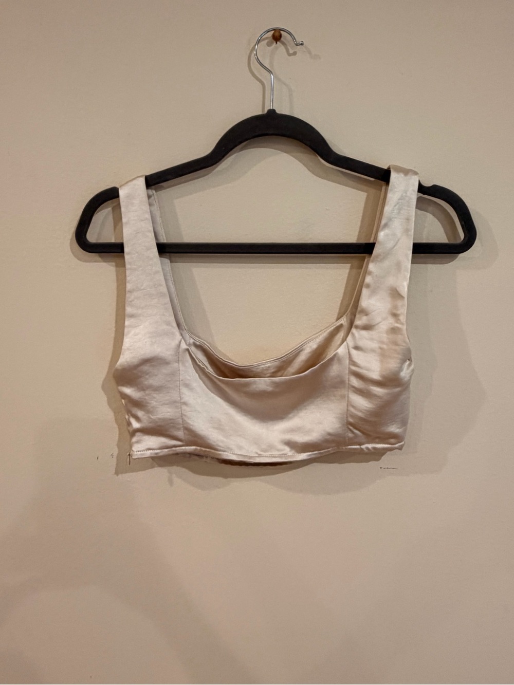 Princess Polly Women's Cream Scoop Neck Crop Top - Picture 2 of 3